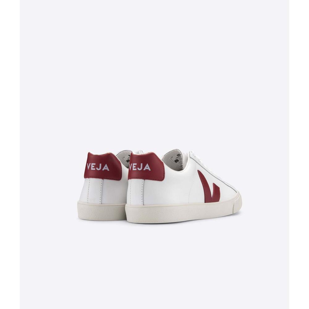 Veja ESPLAR LEATHER Sneakers Dames White/Red | NL 620JPQ